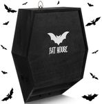 DoubleFill Large Bat House Easy to Install Wooden Bat House Clean Your Backyard from Mosquitoes Artificial Bat Roost Kit for Outdoors Bats to Land and Roost (Black)