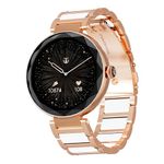 Titan Elixir 1.19" AMOLED Stainless Steel Smart Watch for Women Latest with Diamond Cut Design, SpO2, BP & Skin Temp Monitorings, Heart Rate, BT Calling, Voice Assistant, Water Resistant (Rose Gold)