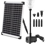 ECO-WORTHY Solar Water Fountain Pump Kit 449 GPH Flow 25W Adjustable Dry-Run Protection Solar Pond Pump Monocrystalline Solar Panel Powered Water Pump for Ponds, Garden, Waterfall, Pool, Birdbath