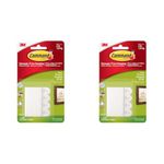 Command 3M Small Picture Hanging Strips 4 pairs (Wall Hooks for 1.8kg photoframes) (Pack of 2)