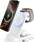eller santé® NEXFOLD 3in1 Wireless Charger 23W Magnetic Mag-Safe for 16/16 Plus/16 Pro/16 Pro Max, iPhone 15/15 Plus/15 Pro/15 Pro Max, iPhone 14/13/12, Airpods, Series 9/8/7/6/5/4/SE-White