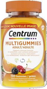 Centrum MultiGummies, Adult Multivitamin Multivitamins/Minerals Gummies for Men & Women, Cherry, Berry, and Orange Flavour, 150 Count (Packaging May Vary)
