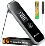 Meat Thermometer Digital, 0.5 Sec Instant Read Food Thermometer for Cooking Grilling Air Fryer, Kitchen Cooking Food Thermometer for BBQ Smoker Oil Fry Candy Thermometers (Grey)