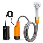 B. TAWD Portable Outdoor Shower with LED Lights, USB Battery Charging, Equipped with Dual Portable Shower Heads, Electric Shower, Suitable for Hiking, Camping, Beach Swimming, Outdoor Camping Shower,