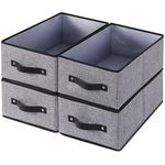 YheenLf Clothing Storage Bins, Closet Bin with Handles, Foldable Storage Baskets, Fabric Containers Storage Boxes for Organizing Shelves, Gray, 4-Pack, Large