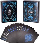 ACELION Waterproof Plastic Playing Cards, Deck of Cards, Gift Poker Cards (Gold Cool Playing Cards) (Wolf)