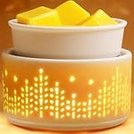 Maromamix Ceramic Wax Melts Warmer–Electric Candle Wax Warmer for Scented Wax PTC Heating Wax Burner Fragrance Wax Melter with 7 Colors Light Gift & Decor (7 Colors Halo)