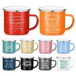 Norme 10 Pcs Thank You Gifts Mugs Employee Appreciation Gifts Bulk for Women Men 12 oz Enamel Coffee Mugs Inspirational Motivational Gift for Staff Coworkers Teacher Friends(Elegant)