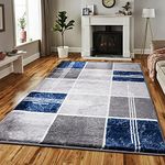 B&B Super Soft Rugs for Living Room Bedroom Rug - Thick Dense Pile Non Shed Fluffy Rug For Bedroom - Small Medium Large Carpet Area Rugs Kitchen Floor Mat (Navy, 160 x 230 cm (5ft 4" x 7ft 8"))