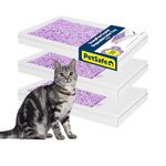 PetSafe ScoopFree Crystal Litter Tray Refills Lavender Crystals, 3-Pack Disposable Tray Includes Leak Protection & Low Tracking Litter Absorbs Odors on Contact,(PAC00-16689)