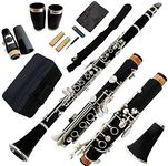 Funion B Flat Clarinet Set 17 Keys Clarinet Nickel Plated Keys Bb Clarinet With 2 Barrels Case Polishing Cloth Mouthpiece Kit Reed