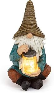 VP Home Firefly Jar Yard Garden Gnome with Solar Light Great Addition for Your Garden Solar Powered Garden Gnome Christmas Decorations Gifts for Outside Patio Lawn