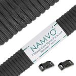 Namvo 550 Paracord Mil Spec Type III 7 strand parachute cord Total Length 100ft / 30 Meters, 4mm, Suitable for Camping, Bracelets, Lanyards, Outdoors-Black