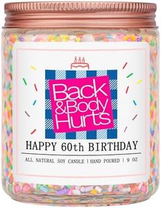 Homsolver 60th Birthday Gifts Women,Unique Best Friend Gift Ideas -Back & Body Hurts 60th Birthday Decorations Candles