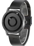 EUTOUR Mens Watches, Two Magnetic Watches PVD Unibody Dial Wrist Watch for Men Stainless Steel Mesh Band with Resin Band 40mm, MESH Black-DE