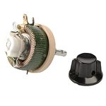 Heyiarbeit 10 Ohm 25W Ceramic Wirewound Potentiometer Linear Variable Rheostat Resistor with Knob for Light Dimmers Motor Speed Control 1pcs