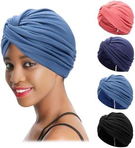 XEPST Turbantes para Mujer, Pañuelos Quimioterapia, Gorros Oncologicos para Mujer, Cancer Pañuelos Cabeza Mujer Gorros de Dormir Gorro Turbante Pelo Mujer para Pérdida de Pelo, 4 Piezas
