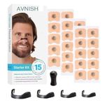 AVNISH Breathing Nasal Strip Starter Kit 15 Count - Boost Oxygen Intake, Reduce Snoring, Improve Sleep Quality - Sweat Resistant, Skin Safe Nasal Strips - Extra Strength Snoring Solution