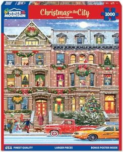 White Mountain Christmas in The City Winter Puzzles 1000 Pieces Jigsaw Puzzle for Adults Grandparents & Children