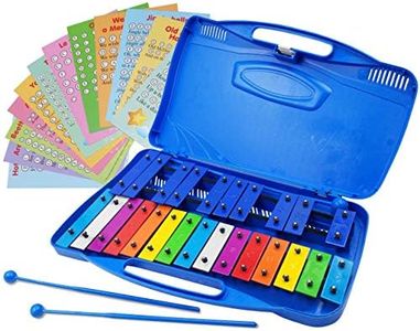 Xylophone 25 Note Chromatic Glockenspiel in Case - Card Set with 23 Songs