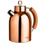 ASCOT Electric Kettle 2200W 1.6L Cordless Stainless Steel Retro Water Kettles Without BPA Boiling Dry Protection & Automatic Shut Off, Rose Gold