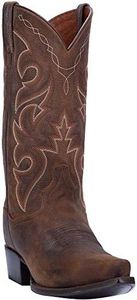 Dan Post Mens Renegade Distressed Embroidered Snip Toe Dress Boots Mid Calf - Brown - Size 10 D