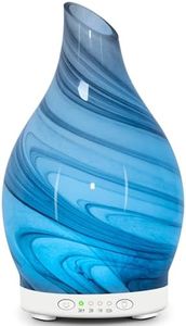 Essential Oil Diffuser Glass Aromatherapy Air Mist Diffuser Electric Ultrasonic Aroma Scent Fragrance Humidifier 120ML with Auto Shut Off 7 LED Lights for Home Office Spa (Grey Wave)