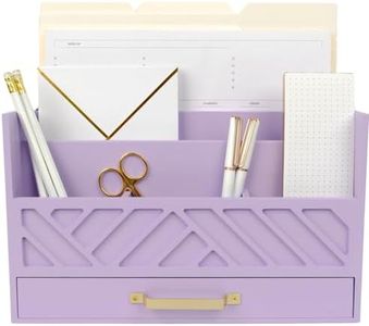 BLU MONACO | Wooden Mail Organizer Countertop with Drawer | Tabletop Organizer with Drawers for Desk | Mail Sorter Organizer Countertop Letter Paper Holder