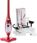 H2O X5 Steam Mop and Handheld Steam Cleaner – Multifunctional & Multipurpose System for Floors, Carpets, Windows, Upholstery, Kitchens & Bathrooms (Red)