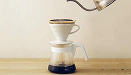 Hario V60 Size 02 Pour Over Set with Ceramic Dripper, Glass Server, Scoop and Filters, White,"Simply Hario"