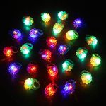 Novelty Place 24Pcs Flashing LED Bumpy Jelly Rings, Light Up Finger Rings Toy for Party Favor, Halloween, Raves, Concert Shows