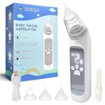 LEEHELTON Nasal Aspirator, Snot Aspirator for Children, Automatic Snot Sucking with 3 Suction Levels and 3 Silicone Tips USB Charging Music Soothing Function and Seven Colour Lights
