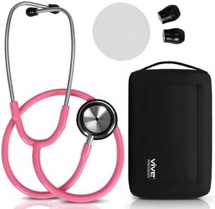 Vive Precision Dualhead Stethoscope - Dual Head Diaphragm Bell for Nurses, ER, Cardiology, Veterinary, Fetal Pediatrics Blood Pressure Kit - Double Barrel Chestpiece Device For Doctors, Students