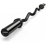 RitFit 47inch EZ Curl Bar, 300LBS Weight Capacity Olympic Burl Barbell 2 Inch for Bicep, Tricep and Weight Lifting Exercises (Full Black)