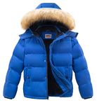 WULFUL Boy's Winter Coats Waterproof Fleece Lined Puffer Jackets Kids Thicken Outerwear With Detachable Hood