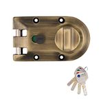 Godrej Rim Lock l Vertibolt Ultra XL+ I 1CK Deadbolt l for Inside Opening, Double and Sliding Wooden Doors l Left/Right-Handed Doors l 4 Keys l 15Year Warranty l Manual Locking I Antique Brass Finish