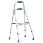 KosmoCare Premium Imported Light weight Aluminum Height Adjustable Folding Side-Style Hemi Walker - Silver