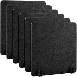 Kisston 6 Pack Acoustic Desk Divider Partition 24 x 24/'' Stand Up Freestanding Panel Noise and Visual Distractions Reducing for Student Reception Area Office (Dark Gray) (Kisston-Area Office-01)