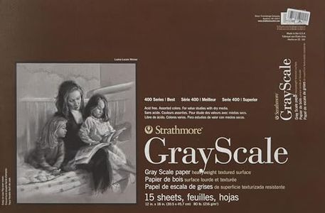 Strathmore 400 Series Gray Scale Pad, Assorted Tints, 12"x18" Glue Bound, 15 Sheets