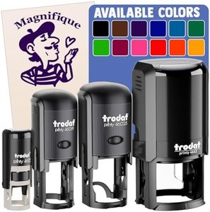 Magnifique French Compliment Language Beret Blowing Kiss Self-Inking Rubber Stamp for Stamping Ink Stamper Crafting Planners - 1-1/2 Inch Large - Blue Ink