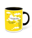 DecorVecor -Follow Your Dream Motivational Quotes Printed Black Inner Colour Ceramic Coffee Mug |Milk Cup (M2)