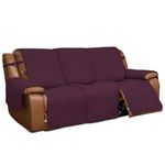 Easy-Going Loveseat Recliner Cover, Reversible Couch Cover for Double Recliner, Split Sofa Cover for Each Seat, Furniture Protector with Elastic Straps for Kids, Dogs, Pets (3 Seater, Wine)