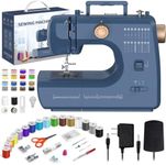 Vaspow Sewing Machine for Beginners & Adults, 16 Built-in Stitches, 12V 24W Motor, Free Arm, Top Drop-In Bobbin, Dual Speed Foot Pedal, LED Light & Accessories Kit
