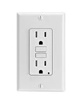 Leviton GFTR1-3W Smartest Self-Test SmartlockPro Slim GFCI Tamper-Resistant Receptacle with LED Indicator (3 Pack), 15-Amp, White