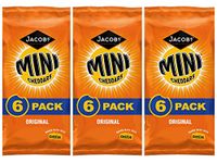 Mini Cheddars Original Flavour Jacobs Crisp snacks 3 x Multi Packs at least 18 bags Ideal School Lunch Box Picnic Car Journey