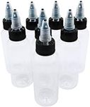 PET Plastic Extruded Liquid Bottle,squeeze bottle,dropper ,dispensing bottle,8 Pcs 2 oz Bottles,Laboratory wash Bottle,drip Bottle,Tattoo Ink,Watercolor Pigment Bottle, Ink Discharge Bottle(60ml)