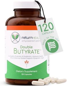 Return Healthy Double Butyrate Gut Health Supplement | Probiotic & Postbiotic Digestive Supplements for Gut Support | Enhances Immune, Brain, & Nervous System Function | Odor-Free Formula | 120 caps