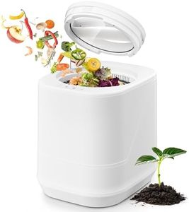 Electric Composter for Kitchen, 4L Countertop Compost Bin with Auto-Cleaning, Smart Home Indoor Food Waste Disposer Machine, Odorless for Kitchen, Low Noise, Transforms Waste in 3-8 Hours(White)