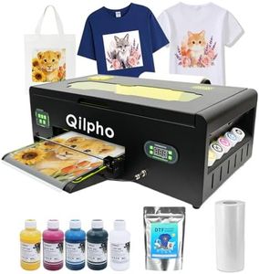 Qilpho A3 DTF Printer,DTF Transfer Printing Machine,Direct to Film Printer for DIY T-Shirt,1390,with White Ink Circulation & Automatic Cleaning (A3 Printer +Software + Ink + 1 Roll Film +250g Powder)