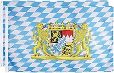 Juvale Bavarian Oktoberfest Flag - 2-Piece Bavaria Flags, German Theme Party Decoration, Polyester with Outdoor Flag Pole Metal Grommets, 59 x 35 Inches